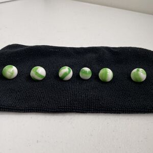 Vintage Marble King Six Grasshopper Rainbow Marbles Green White Bundle